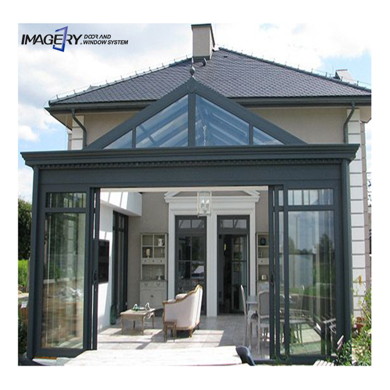 Imagery custom size outdoor patio rolling louvered roof aluminum gazebo pergola glass sunroom