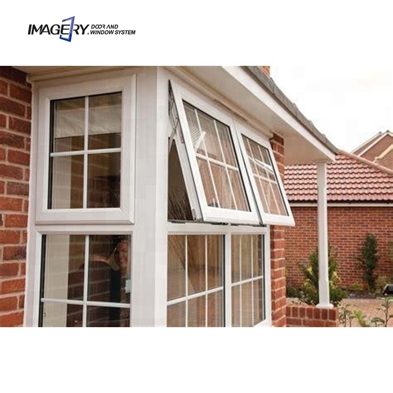 Hot sale modern design aluminium section window price per sqft alu windows awning windows