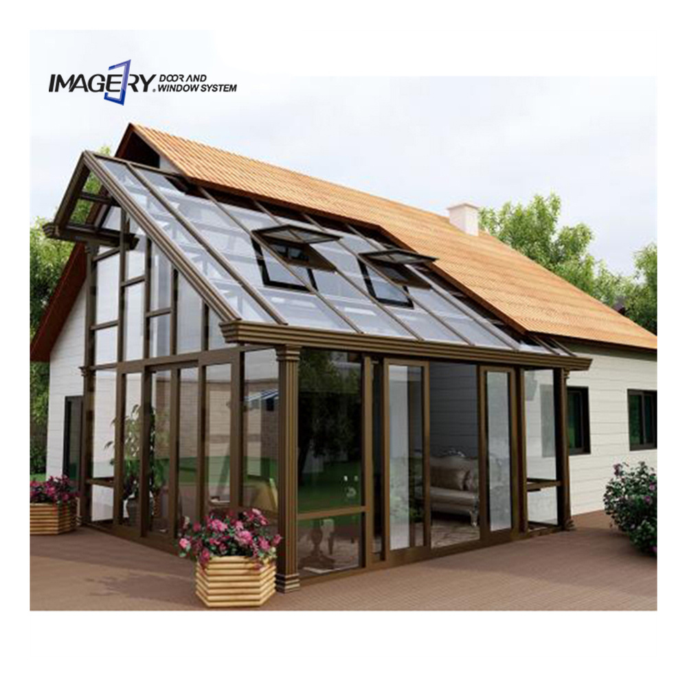 Exterior backyard stand alone patio enclosure retractable 4 season sunrooms & glass houses aluminium