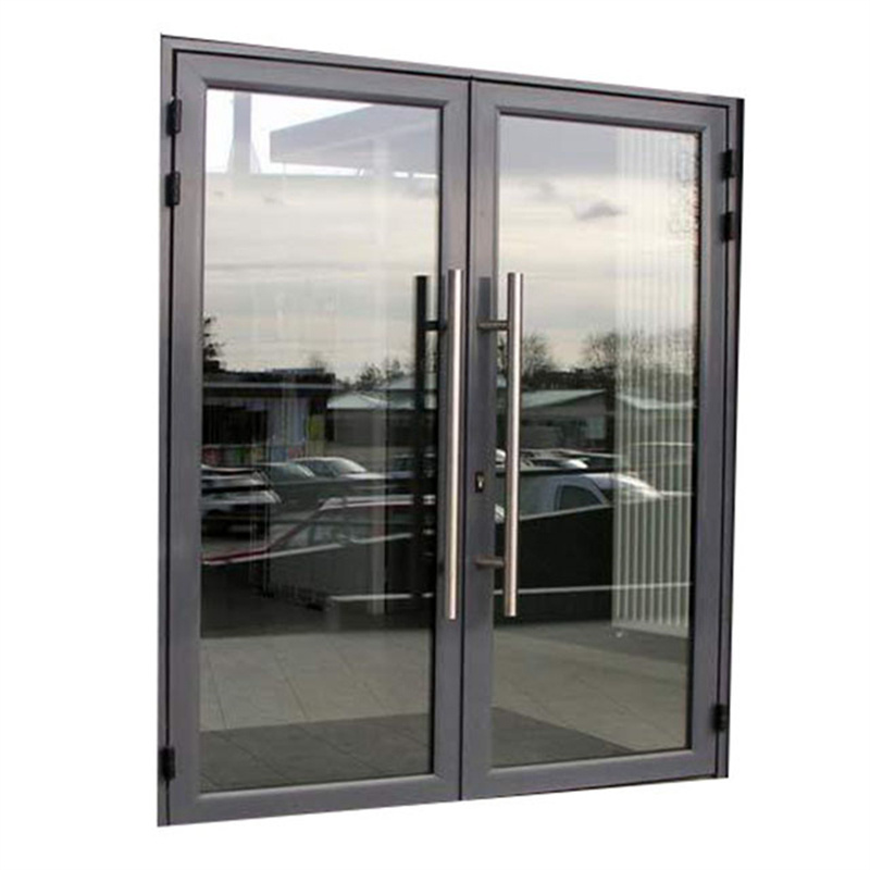 Aluminum frame front door/ KFC entrance swing door/ spring floor shop aluminum french door