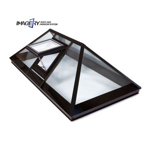 Industrial triangle roof top row double glass electric skylight with aluminum alloy frame profile window