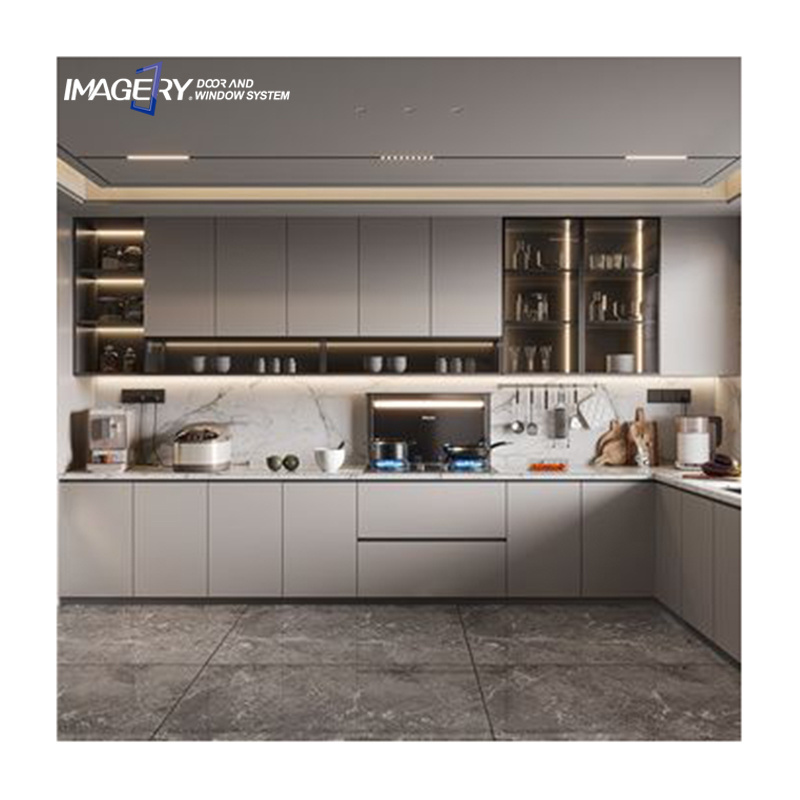 Factory direct custom modern minimalist all aluminum cabinets kitchen household furniture wall cabinet