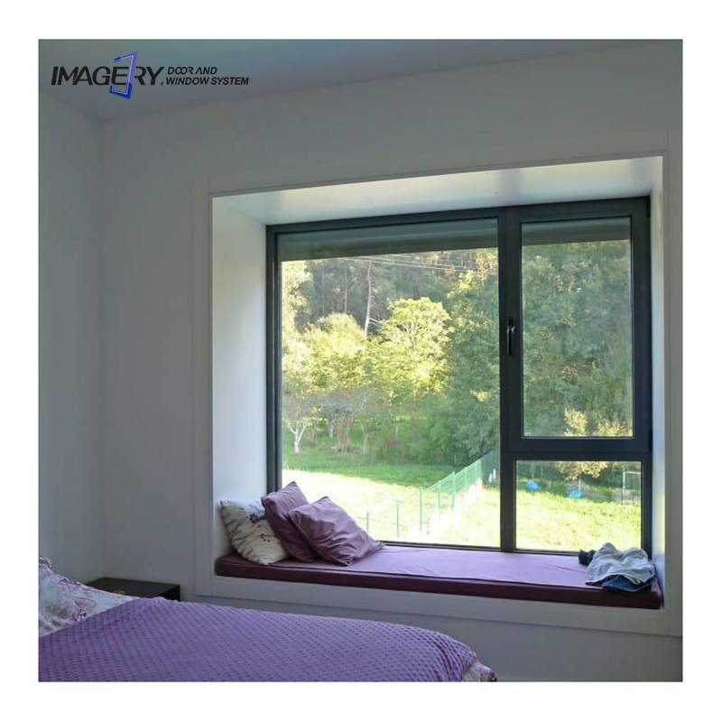 Latest modern design bedroom double glass soundproof french aluminum casement bay windows for sale