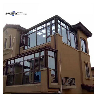 Aluminum frame retractable awning roof sliding tempered insulated glass greenhouse sunroom houses