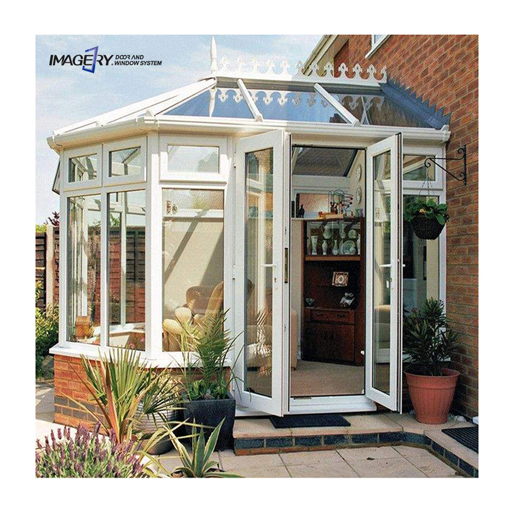 Large portable outdoor glass prefab house garden room edwardian georgian insulated conservatory sunroom kits