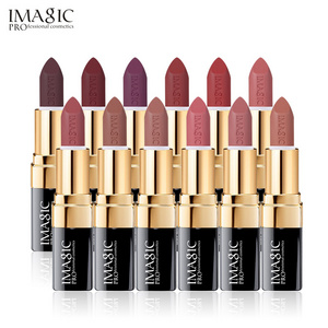 IMAGIC brand 12color lip stick set makeup luxury long lasting waterproof matte red nude lipstick