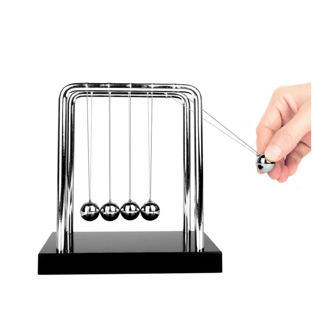 Dailymag 5 Swing Cradle Ball Educational Desk Toys Physics Science Physics Newton Balance Ball Plastic Base Newton's Cradle