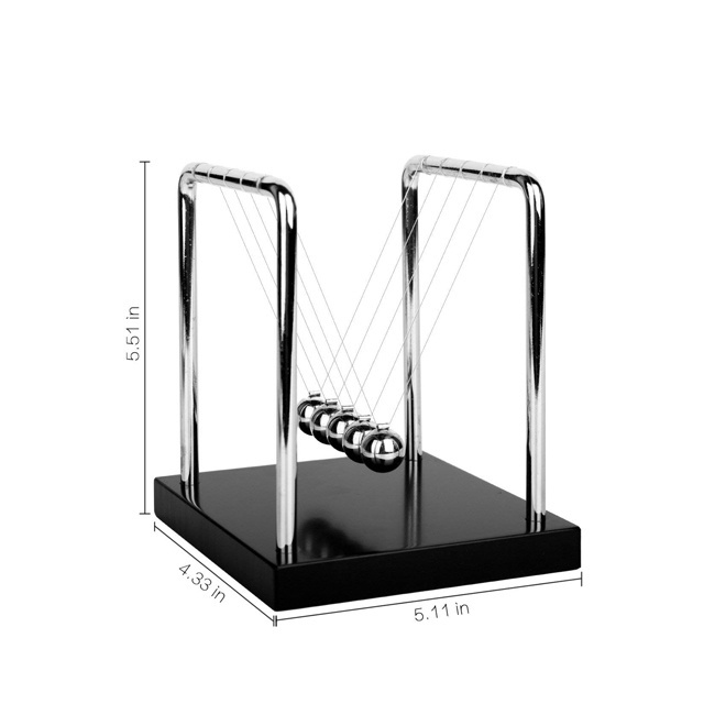 Dailymag 5 Swing Cradle Ball Educational Desk Toys Physics Science Physics Newton Balance Ball Plastic Base Newton's Cradle