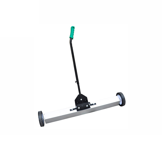 Heavy Duty Magnetic Sweeper with Wheels Rolling Magnet Floor Sweeper with Quickly Release Handle