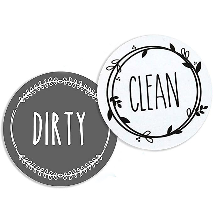 High Quality Non-Scratch Premium Dishwasher Magnet Clean Dirty Sign Multiple Size Paper Fridge Magnets