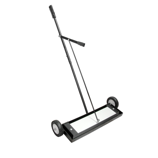 Heavy Duty Magnetic Sweeper with Wheels Rolling Magnet Floor Sweeper with Quickly Release Handle