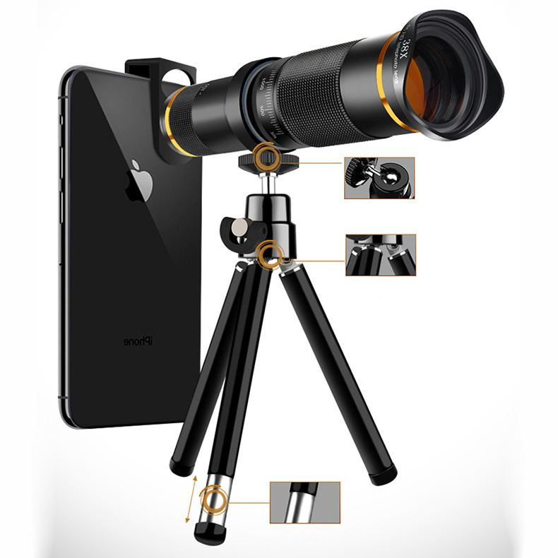 Universal 4K HD 38x zoom mobile phone telescope lens telephoto external smartphone camera lens