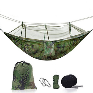 Outdoor Parachute Hanging Bed with Mosquito Net Ultra Light Nylon Double Army Green Camping Air Tent Portable Hammock