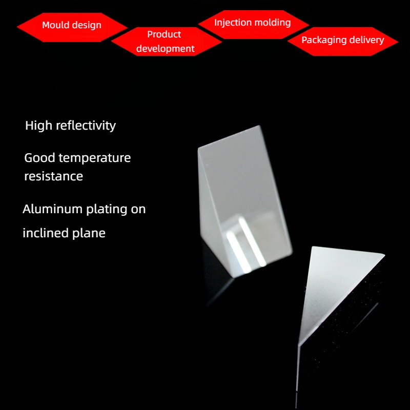 Right-angle reflection three prism 12.7*22*12.7mm 30 degrees oblique aluminum -plated two -dimensional angle instrument