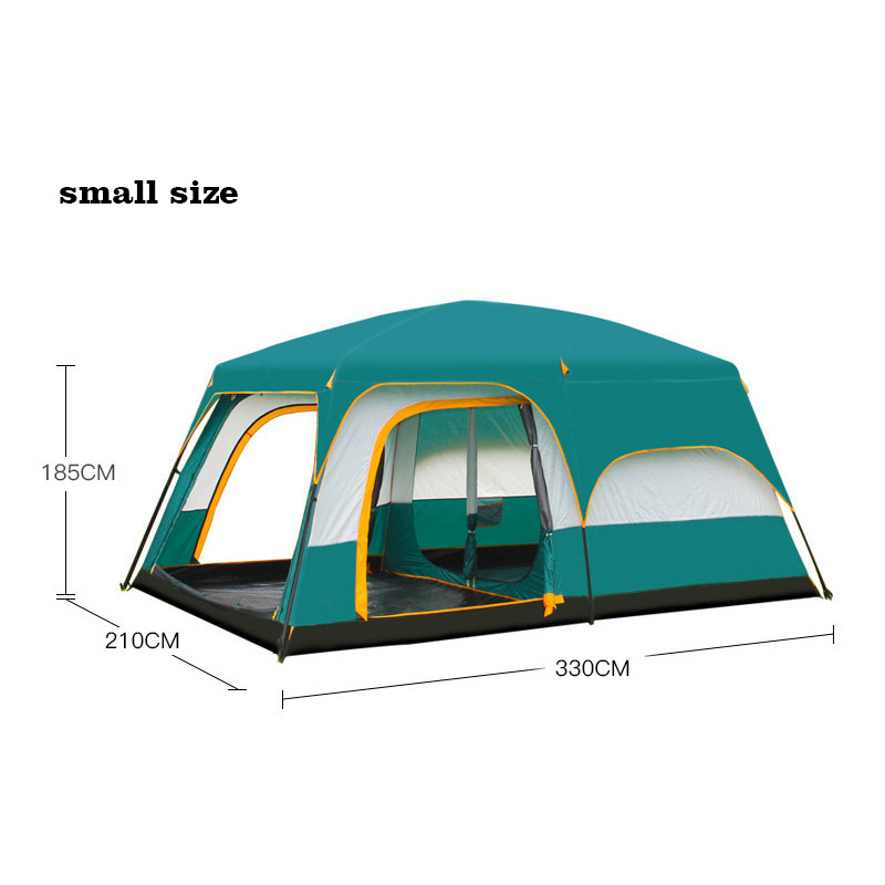 Large camping tent 10 12 person people waterproof double layer 2 living rooms and 1 hall family tents outdoor  rainproof tent