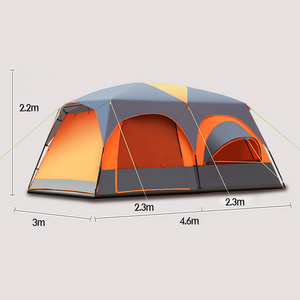 Outdoors 8-12 people 2 rooms 1 hall camping leisure tent family tourism windproof sunscreen self-driving multi-person tent