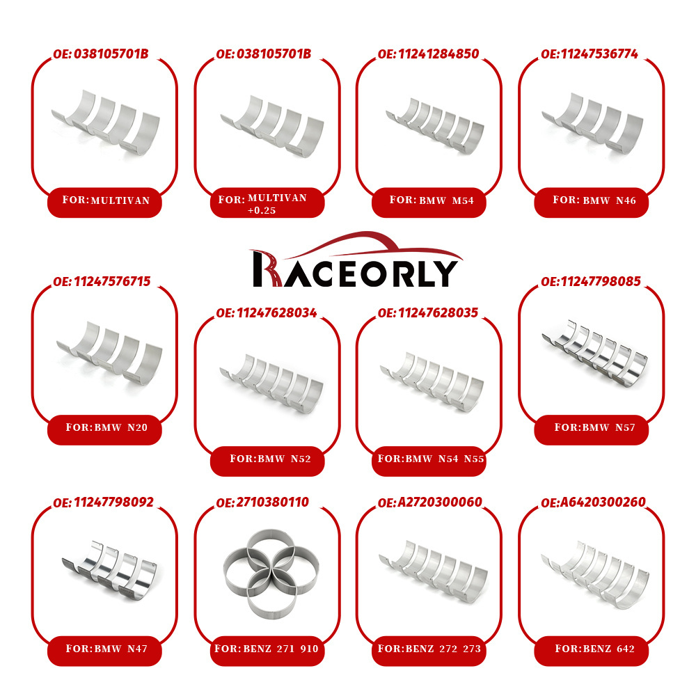 Raceorly Auto Connecting Rod Bearing 11241284850 11247536774 11247576715 11247628034 11247628035 11247798085 11247798092 For BMW