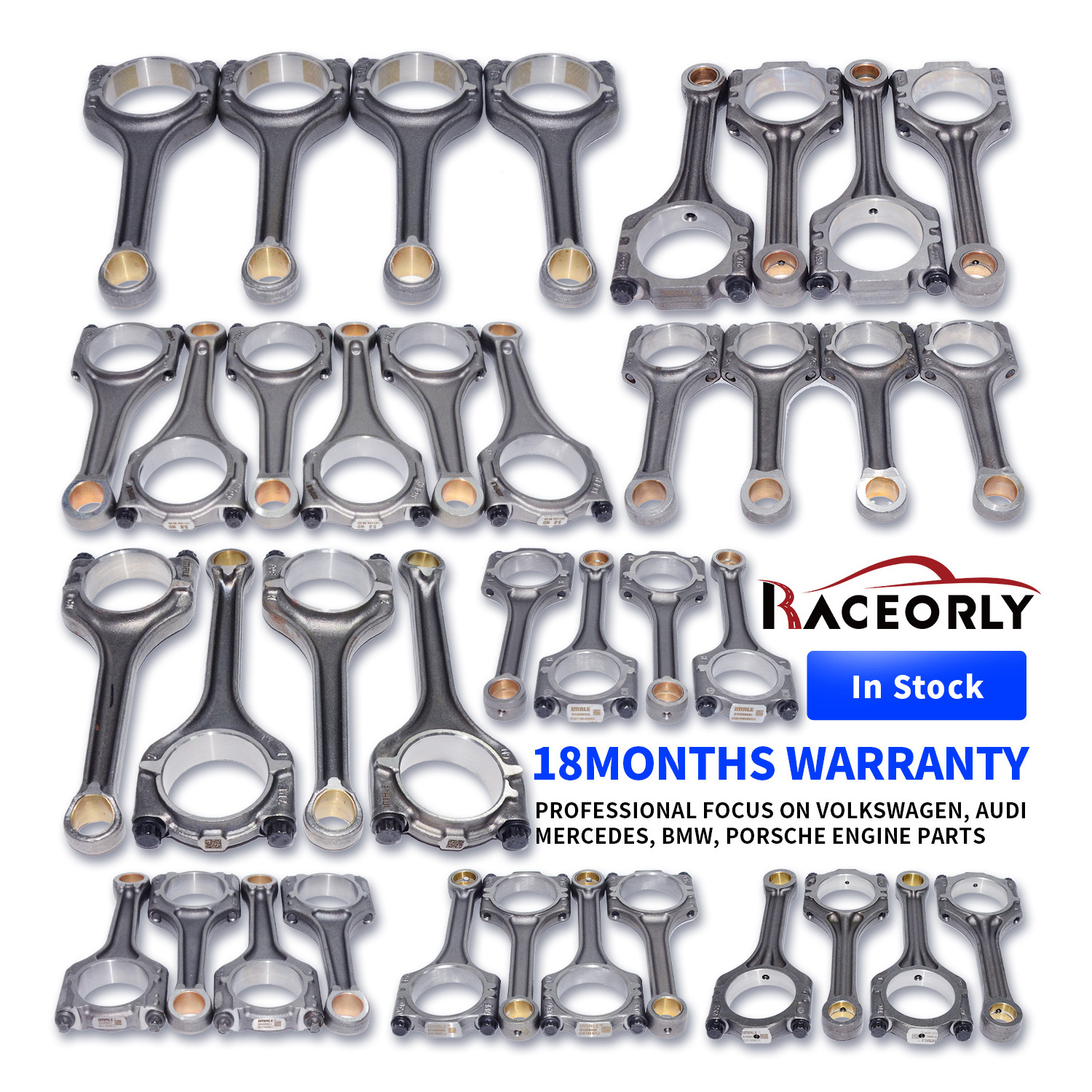 Raceorly Customized Forged Connecting Rods For CAAB C6 A3 A4 BPJ EA888 Q7 3.0T EA837 3.0T EA111 EA211 1.4T Engine Auto Parts