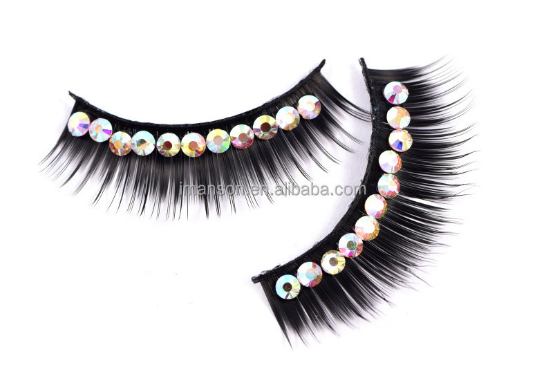 Gem Lashes Decoration Glitter Faux Mink Lashes Gel Studded Diamond Eyelashes Sequins Glitter Lashes