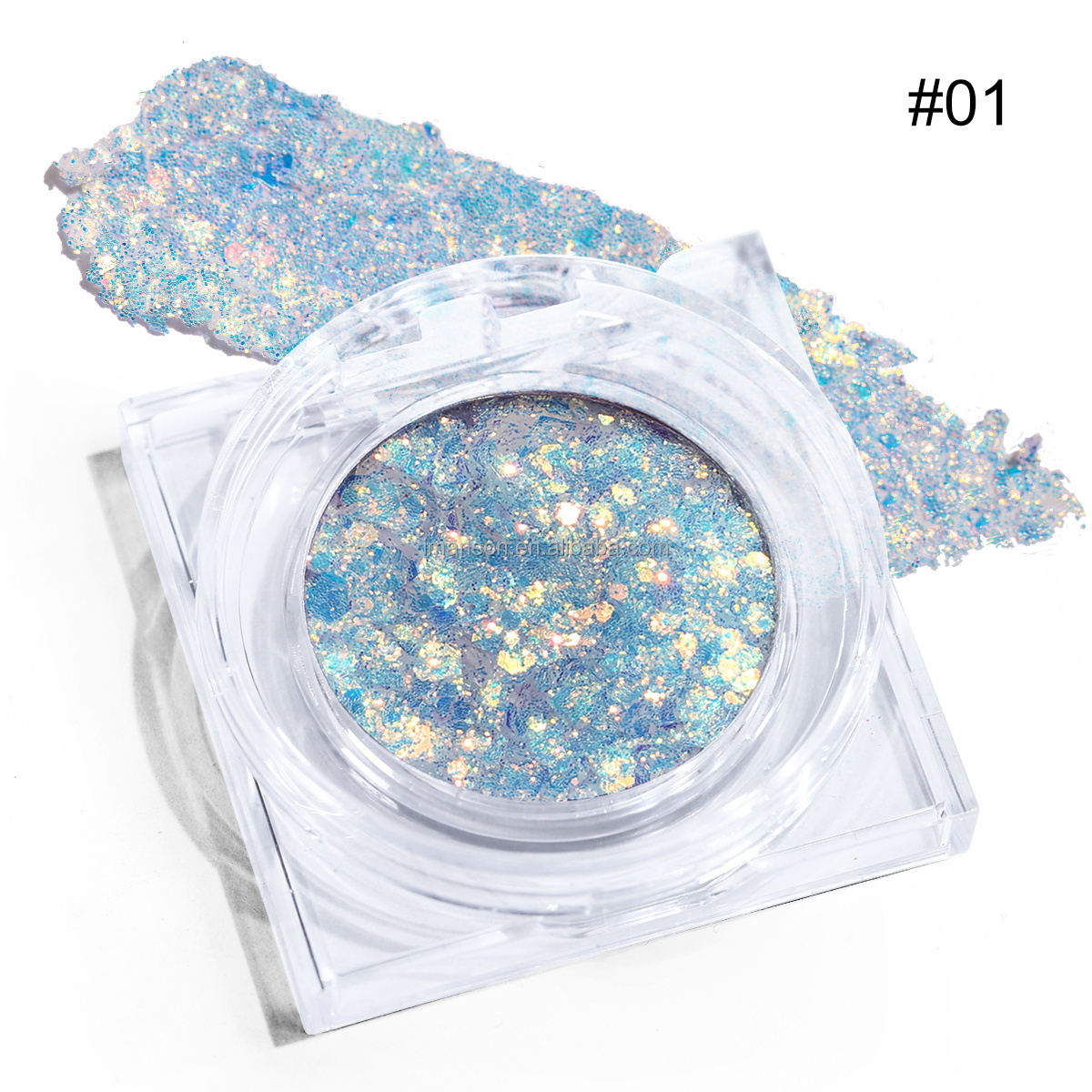 No Logo High Pigment Eyeshadow No Glue Required Hologram Glitter Gel Long Lasting Eye Shadow Make Up Cosmetic