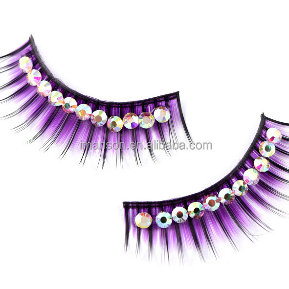 Gem Lashes Decoration Glitter Faux Mink Lashes Gel Studded Diamond Eyelashes Sequins Glitter Lashes