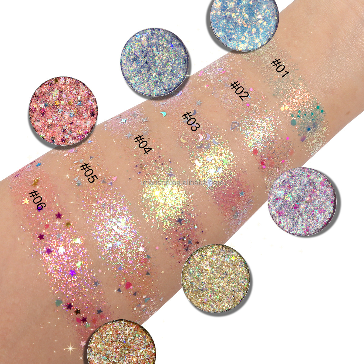 No Logo High Pigment Eyeshadow No Glue Required Hologram Glitter Gel Long Lasting Eye Shadow Make Up Cosmetic