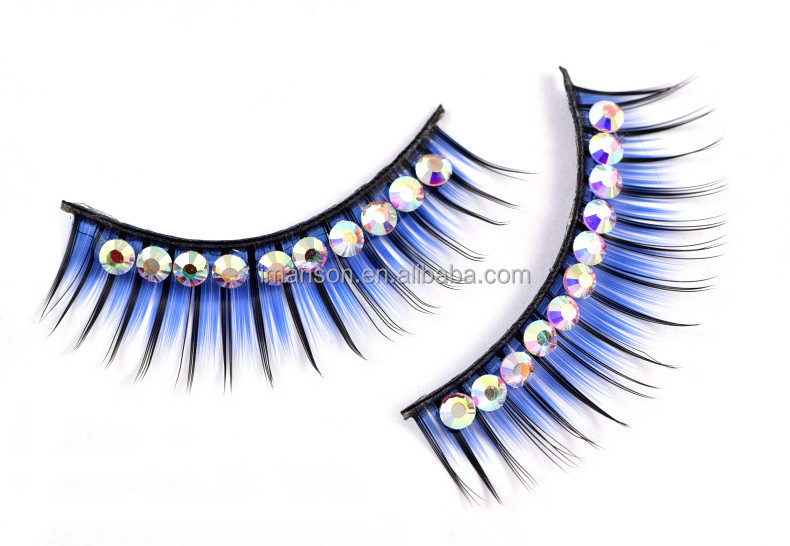 Gem Lashes Decoration Glitter Faux Mink Lashes Gel Studded Diamond Eyelashes Sequins Glitter Lashes