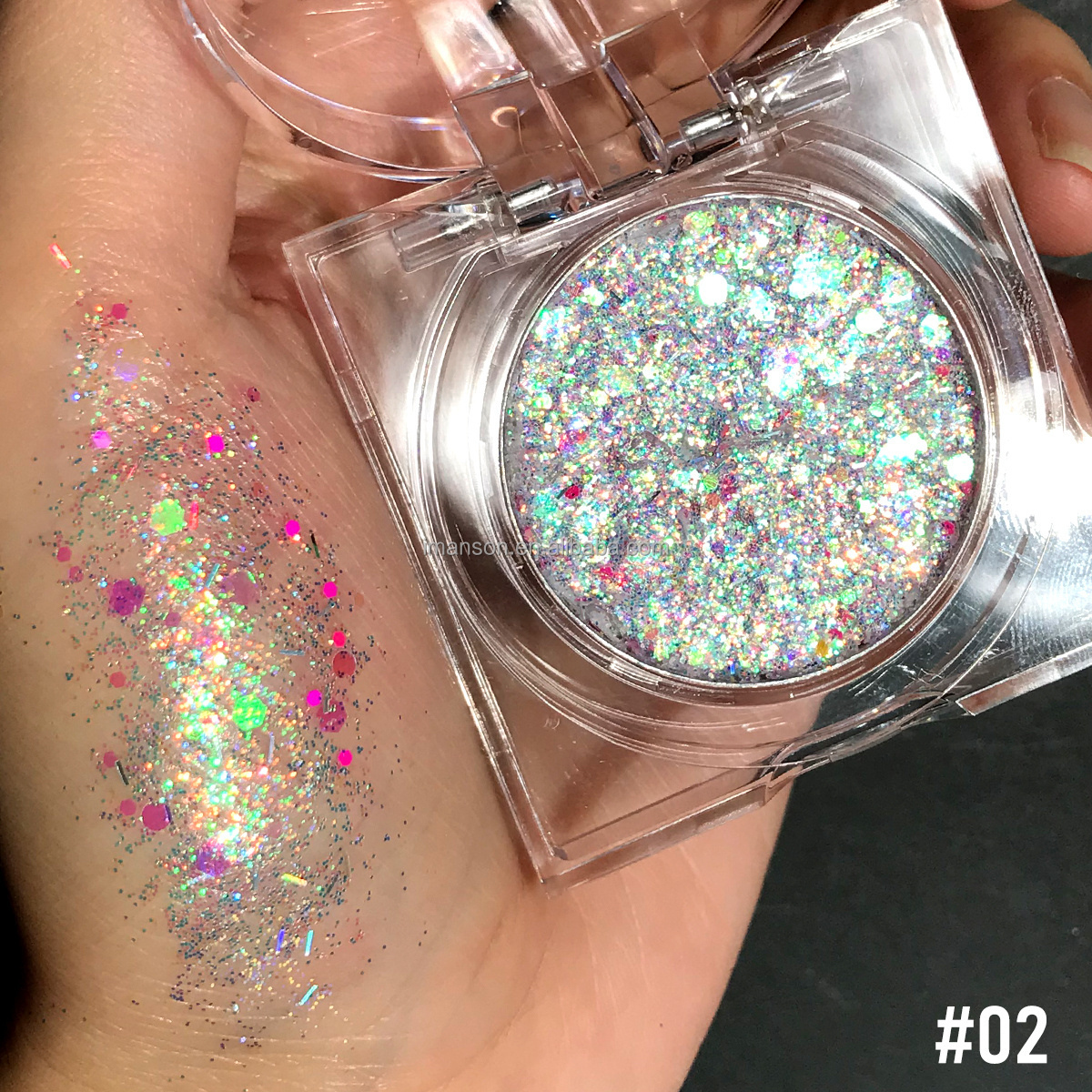 No Logo High Pigment Eyeshadow No Glue Required Hologram Glitter Gel Long Lasting Eye Shadow Make Up Cosmetic