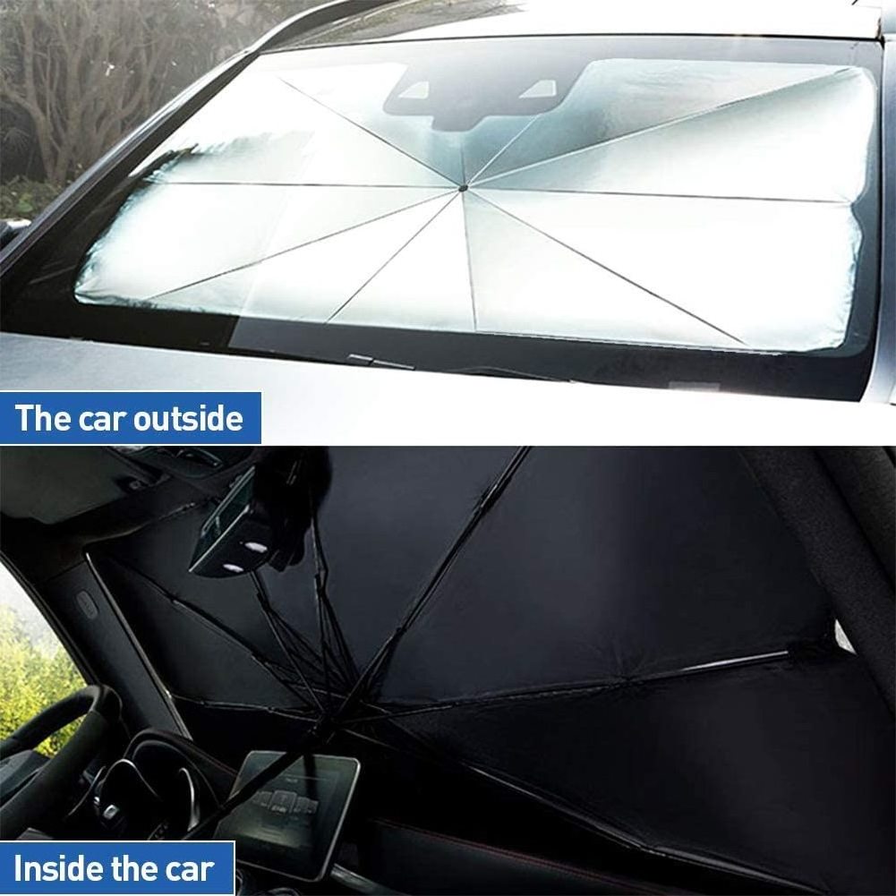 Car Windshield Sun Shade Umbrella,Easy Foldable Car Front Window Sunshade Sun Visor Protector Blocks UV Rays Keep Vehicle Cool