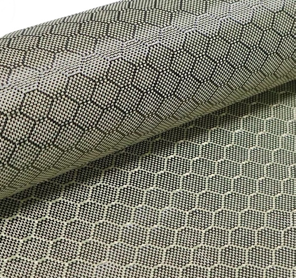 glossy 3K honeycomb Aramid fiber carbon fiber fabric cloth rolls sale for Fishing rods carbon fiber snowboard helmet