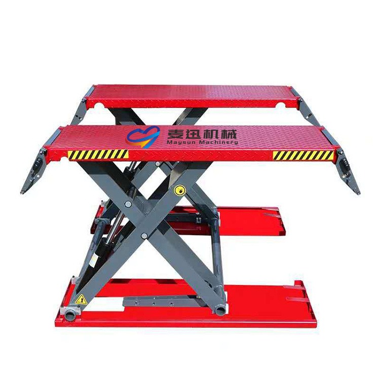 1.4m 4ton mid-rise automotive car scissor lift with portable moving kit garage equipment Car Scissor Lift