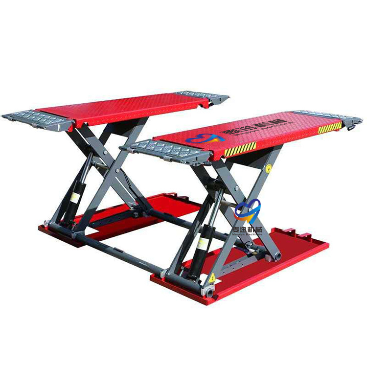 1.4m 4ton mid-rise automotive car scissor lift with portable moving kit garage equipment Car Scissor Lift