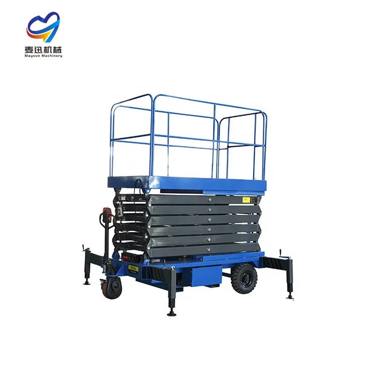 Lifting Equipment Lift Supplier Electric Mobile Scissor Lift Platform CE 6m-14m Load 450kg Motor Provided Wire Rope OEM Support