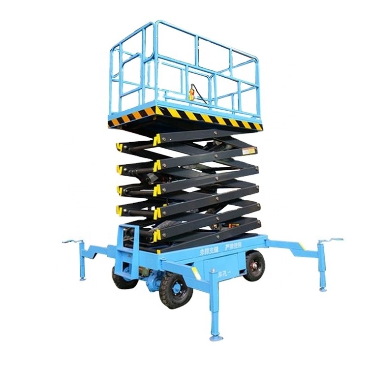 electric mini hydraulic tracked scissor lift small platform for house 10m trailer lift truck