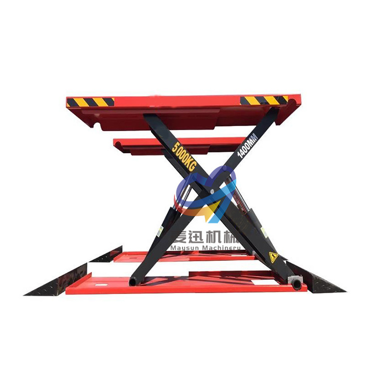 1.4m 4ton mid-rise automotive car scissor lift with portable moving kit garage equipment Car Scissor Lift