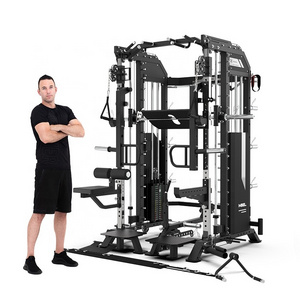 Smith Crossover Cable Machine Multi Fitness Equipment All In One Gym Lat Pull Down Multifunctional Trainer