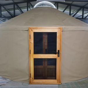 Luxury Outdoor Waterproof Glamping 3m To 7m Tent Canvas Mongolian Yurt Bell Tent For Sale