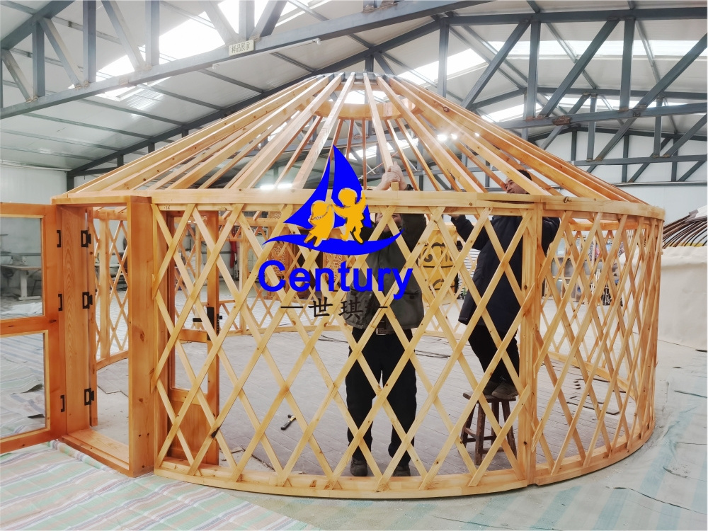 Outdoor Mongolian Glamping Heavy Duty Yurt Bell Tent Waterproof