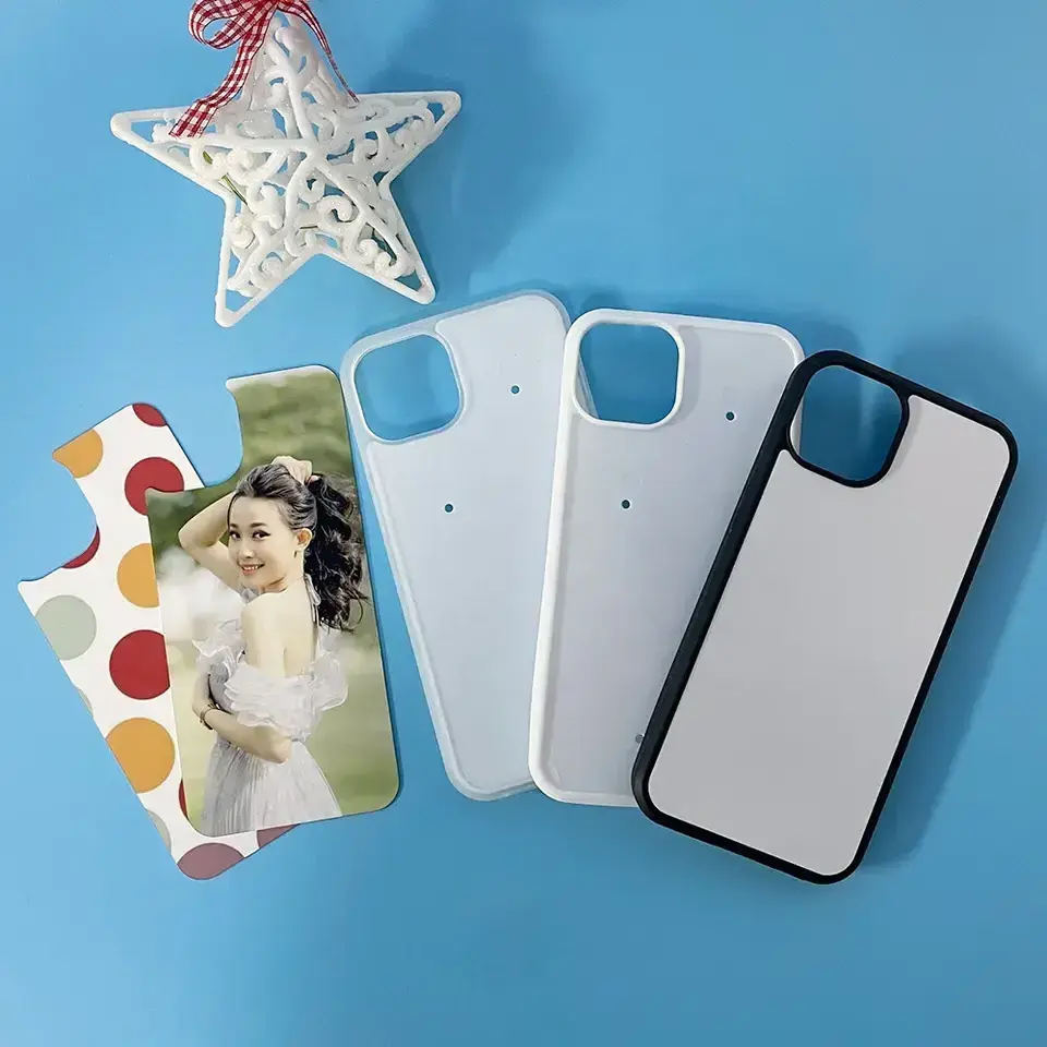 Sublimation Cell Phone Case 2D TPU+PC Sublimation Blanks Phone Case For Iphone 12 13 14 Mini Pro Max Mobile Phone Cover