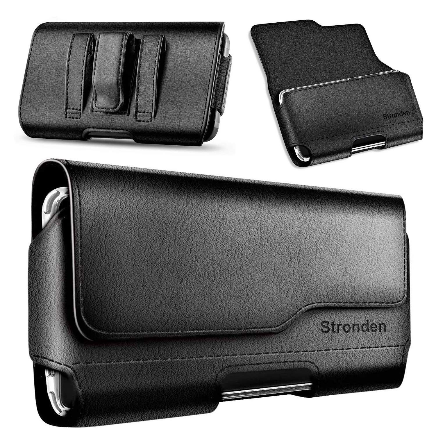 High Quality Phone Pouch with Chestnut Stitching Cell Phone Holster Nylon Belt Holster for iPhone Magnetic Cover Belt Loop Case