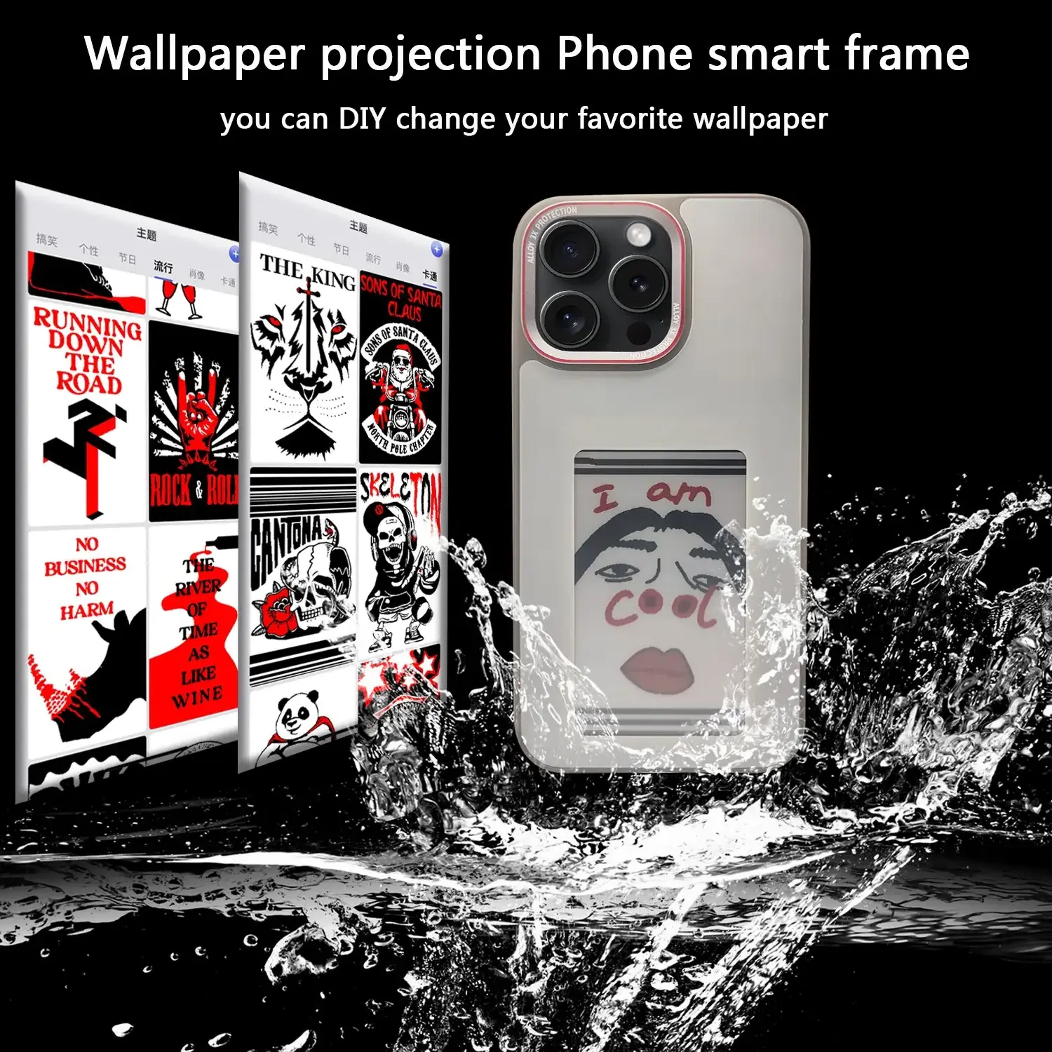 2024 New designer NFC smart E ink screen Display mobile phone case cover for iphone 15 Pro max DIY Cases 14/13