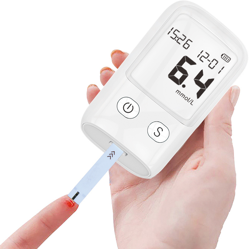 Portable Code Free Digital Glucometer Blood Smart Sugar Monitor Glucose Meter Kit with Test Strips for Home Hospital