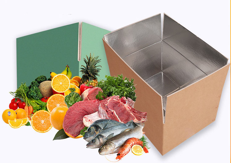 IMEE Custom Logo Carton Box Fish Vegetables Insulated Corrugated Paper Boxes for Frozen Food Transporting