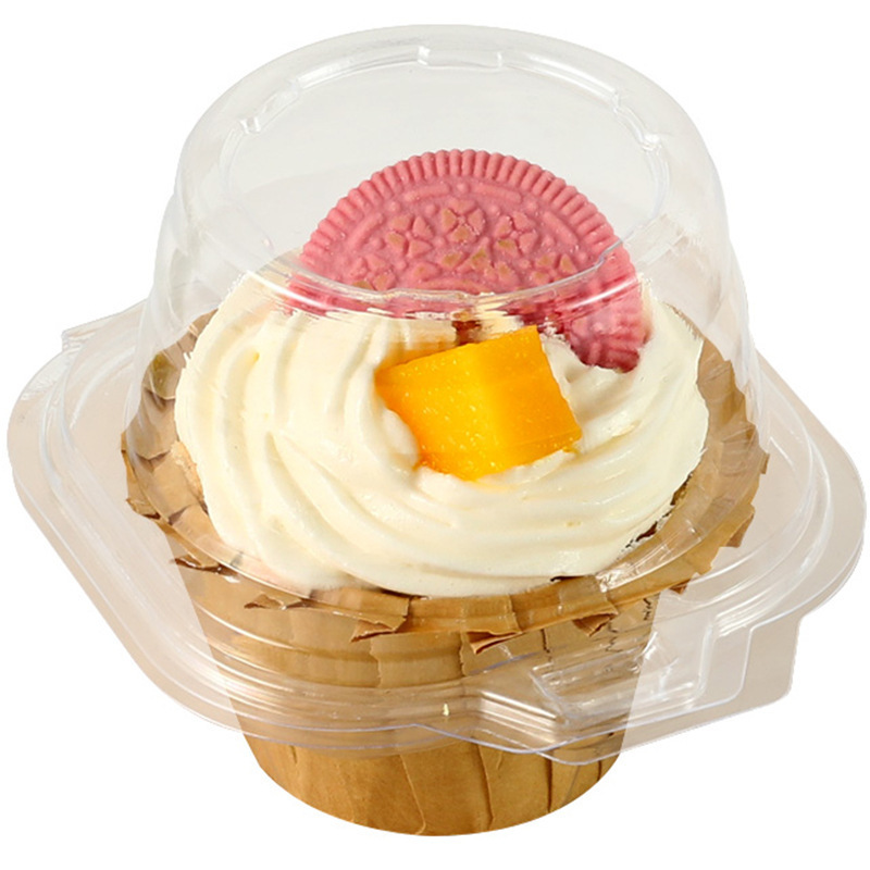 IMEE Recyclable Food Grade PET Individual Cupcake Containers Plastic Cupcake Boxes Holders Stackable Cupcake Carrier