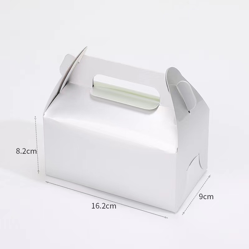 IMEE Custom Size White Gold Kraft Window Gable Candy Gift Cookie Box Pastry Macaroon Packing Party Box  Paper Folding Food Box