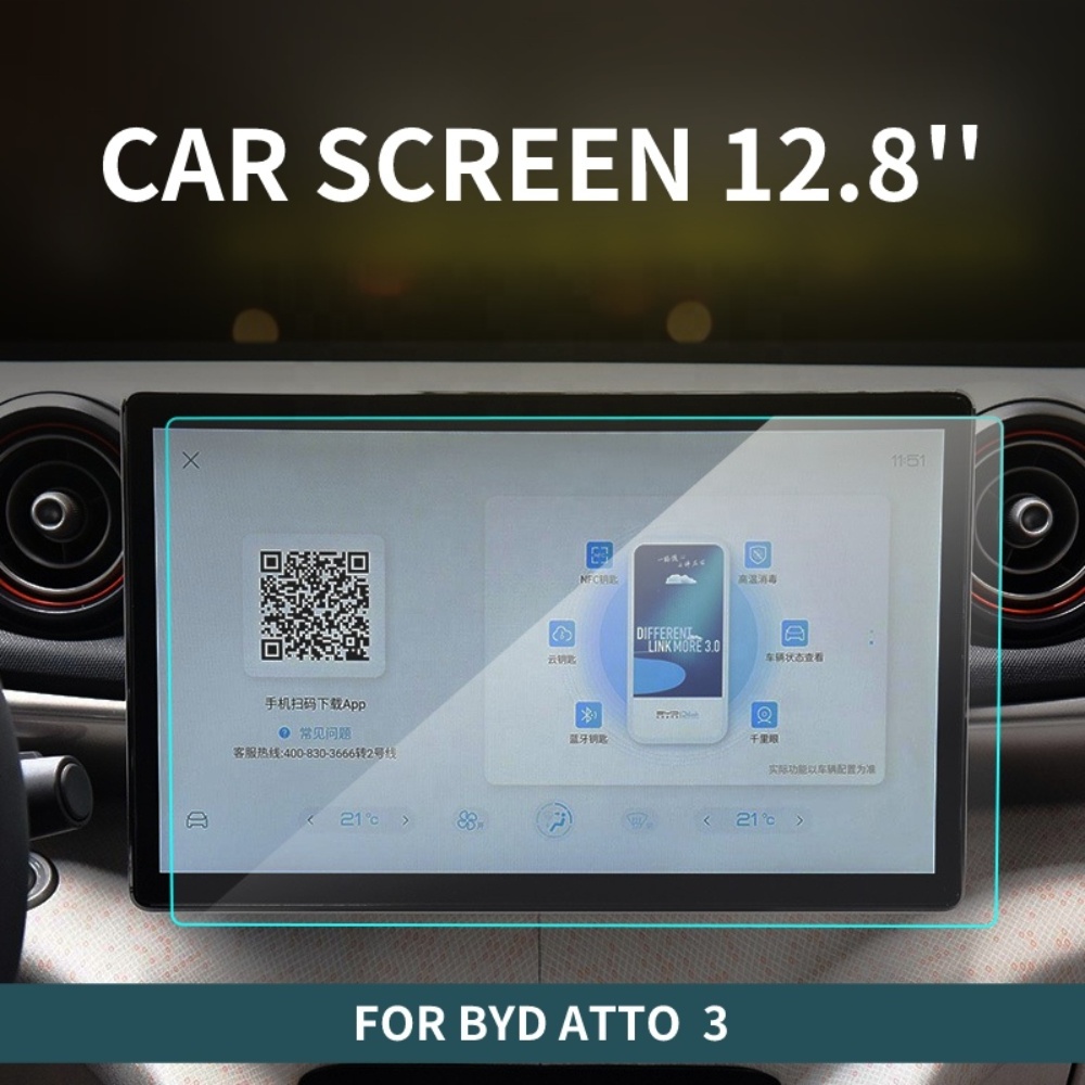 Touchscreen Tempered Film Glass For BYD Atto 3 DM EV 2019-2022 Car Navigation Center Control Navigation Screen Protector