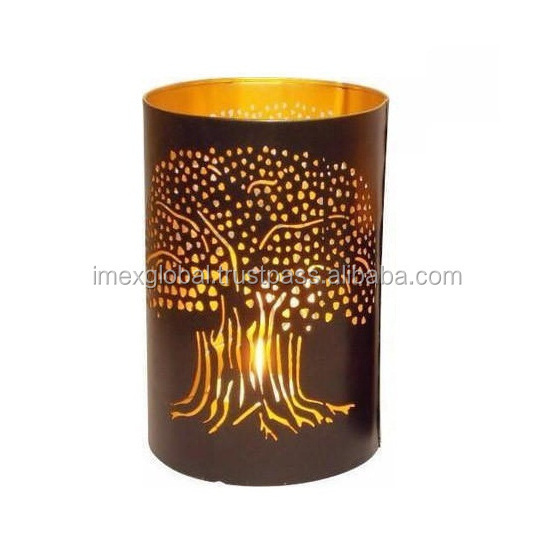 GOLDEN BLACK TEALIGHT CANDLE HOLDER