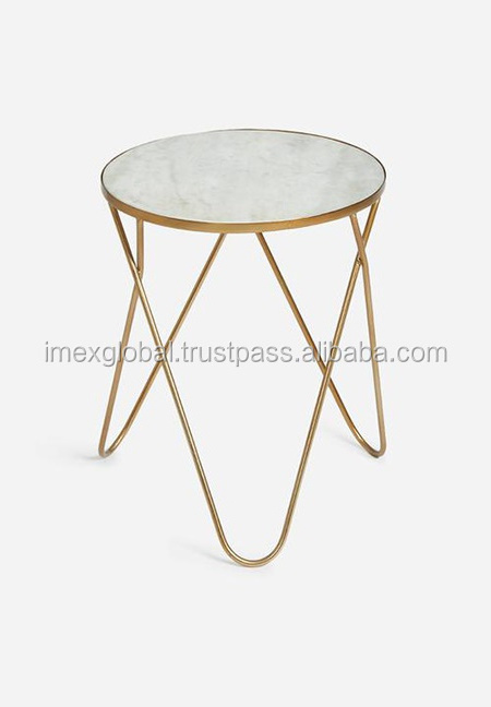 marble round modern life decorative surface coffee table Modern Metal Wood Sofa Bed Marble Top Gold Frame Side Table