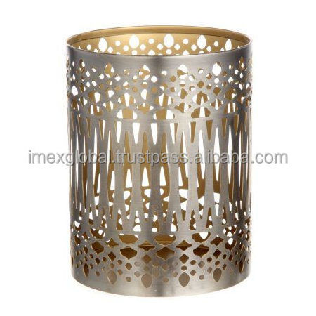 Metal Hurricane Laser Cut Candle Holder High Quality and Best Manufacturing in Whole Sale Price Top Selling Metal Carton Silver