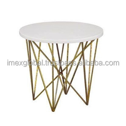 marble round modern life decorative surface coffee table Modern Metal Wood Sofa Bed Marble Top Gold Frame Side Table